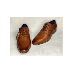 Bugatti Geklede veterschoen Cognac